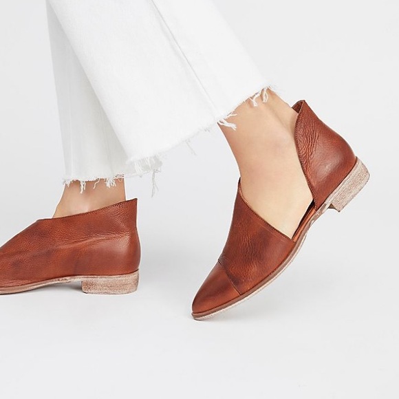 Free People Shoes - Free People Royale Flats Whiskey Cognac Leather